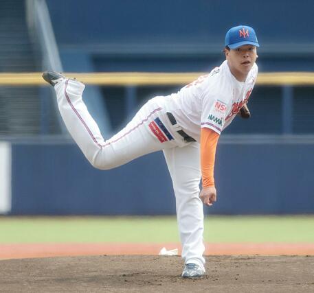 オイシックスの先発、石田陵馬＝エコスタ