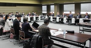 新潟県観光立県推進行動計画の素案について議論した検討委員会=11月20日、県庁