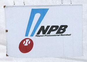 球場に掲げられている日本野球機構(NPB)の旗