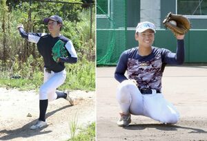 新潟大の佐藤理央(左)と新潟医療福祉大の外山俊