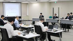 東京電力柏崎刈羽原発の津波想定などを議論した原子力規制委員会の会合=6日、東京・六本木