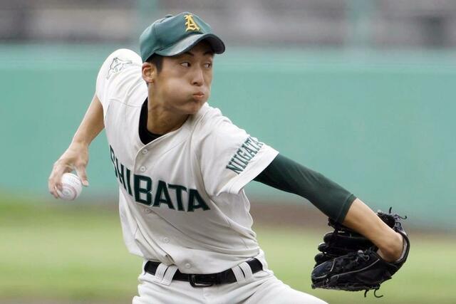 新発田農－糸魚川　新発田農の先発遠山剣臣＝新発田市五十公野