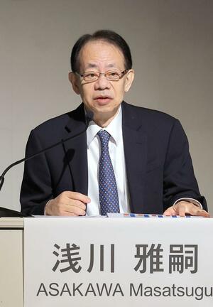 北東アジア経済発展国際会議で基調講演する浅川雅嗣・国際通貨研究所理事長=11日、新潟市中央区