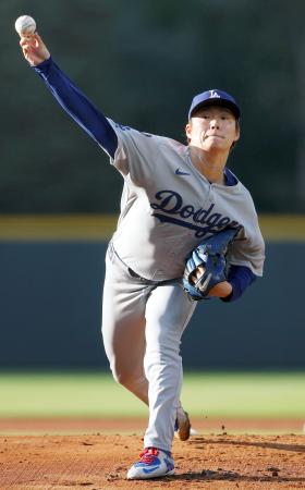 ロッキーズ戦に先発し、5回無失点で7勝目を挙げたドジャース・山本=デンバー(ゲッティ=共同)