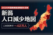 【動かせる地図】加速する人口減少、新潟県206万人の衝撃　1995年のピークから「赤」に染まっていく県土…そして2050年の姿は
