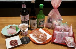 上越市内の店舗で販売している「さくらメニュー」の数々