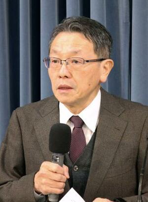 　記者会見する地震調査委員会の平田直委員長＝１４日午後、東京都千代田区