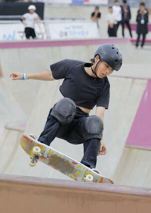 女子で３位の菅原琉衣＝ライブドア・アーバンスポーツパーク