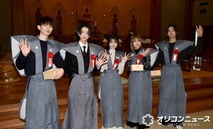 豆まきに登場した（左から）樋口幸平、池田匡志、志田こはく、桃月なしこ、駒木根葵汰 （C）ORICON NewS inc.