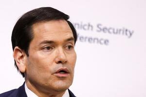 　ルビオ米国務長官＝１４日、ドイツ・ミュンヘン（ロイター＝共同）