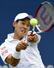 ２０１４年９月、全米オープン男子シングルス決勝でプレーする錦織圭＝ニューヨーク（共同）