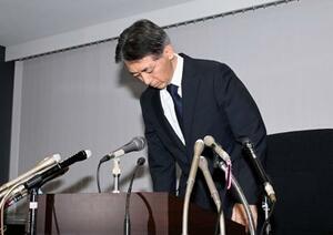 大川原化工機を巡る冤罪事件で、記者会見する迫田裕治警視総監=7日午前、警視庁