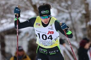 成年男子B複合後半距離 2位だった清水亜久里(ユーグレナ)=山形県上山市(写真映像部・渡辺善行)