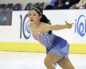 女子フリー 演技する中井亜美=ベルガモ(共同)