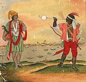 「万国人物図」に描かれたインドの人（大村市歴史資料館蔵）