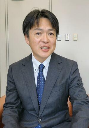 TVキャスターへの抱負を語る水内茂幸さん=東京・大手町の産経新聞社