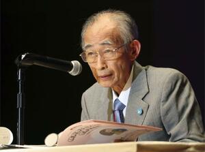 被団協などが開いたイベントで話す浜住治郎事務局長=11日午後、東京・有楽町