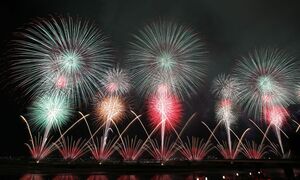 長岡花火で2018年に打ち上げられたフェニックス=長岡市