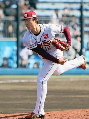 ロッテとのオープン戦で好投した楽天・荘司（河北新報）
