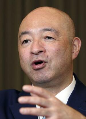 インタビューに答える三菱UFJモルガン・スタンレー証券の関浩之社長