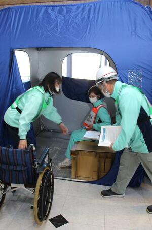 関東地方の高齢者施設で行われた福祉避難所の訓練