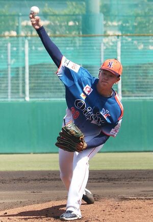 先発した能登嵩都=ロッテ浦和球場