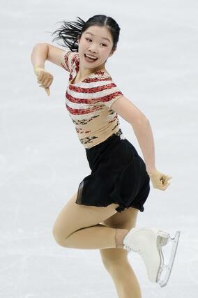 女子ＳＰ　演技する中井亜美＝北京（共同）