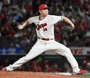 5回1失点で7勝目を挙げた広島・大瀬良=マツダ