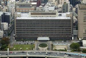 　大阪地裁などが入る合同庁舎＝２０２４年１１月１５日（共同通信社ヘリから）
