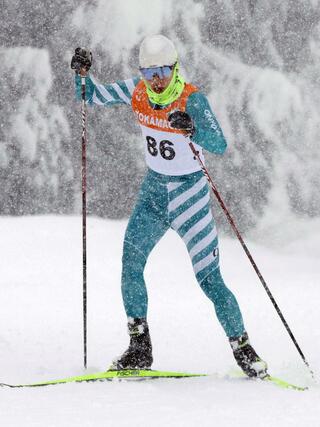 男子５キロフリー　連覇を果たした我田平＝十日町市