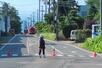 新発田市真野原外の火災現場近く＝１６日午前７時過ぎ
