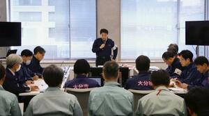 　大分市が開いた災害対策本部会議＝４日午後