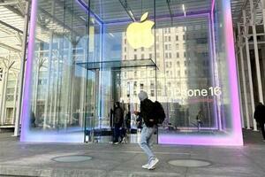 米ニューヨークのアップルストア=4月(共同)