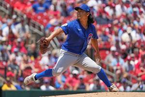 カージナルス戦で復帰登板を飾ったカブスの今永昇太=26日、セントルイス(AP=共同)
