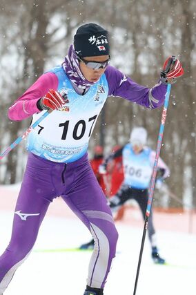 少年男子　距離で全体１位のタイムをたたき出し、４位入賞を果たした清水優貴（新井高）＝秋田県鹿角市