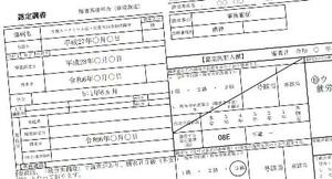 　障害年金について医師の判定結果を記す「認定調書」の記載例（厚労省の資料より）。日本年金機構が一部のケースでひそかに破棄していたことが分かった
