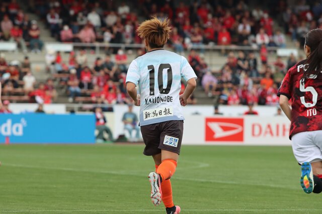 リーグ戦通算出場記録に並んだMF上尾野辺めぐみ(新潟L提供)