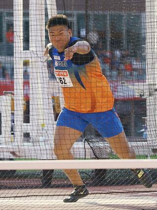 男子円盤投げで6位の中町真澄=パロマ瑞穂スタジアム