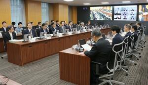 柏崎刈羽原発での重大事故時の「緊急時対応」を確認した協議会=11日、東京・永田町