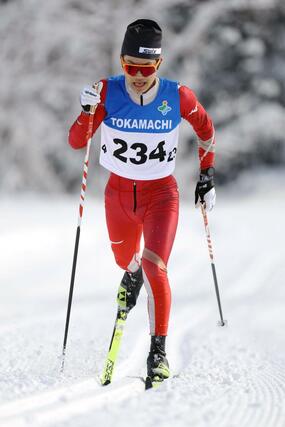 男子１０キロクラシカル　優勝した坂詰真吾（十日町）＝十日町市（長岡支社・芳本卓也）