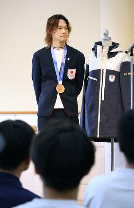 妙高市スポーツ特別栄誉賞を受賞した山田琉聖選手=7日、妙高市上町