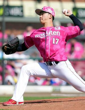 　６回２失点で今季初勝利を挙げた楽天・古謝＝楽天モバイルパーク