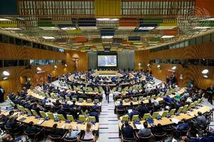 ニューヨークの国連本部で開かれたパレスチナ問題の解決を目指す第1回国際会議=7月(国連提供)