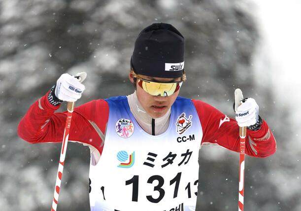 男子１０キロクラシカル　７位入賞の坂詰真吾（十日町）＝十日町市