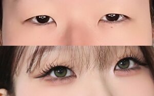 HARAさんの一重メイクビフォーアフター（写真提供：HARAさん）