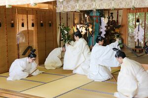 被災地が復興し、大きな災害が起きないよう祈った自然災害鎮静祈願祭=三条市八幡町