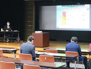 企業のBCP策定についてアドバイスしたセミナー=2月19日、新潟市中央区