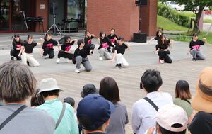 音楽愛好家らが屋外ステージでのパフォーマンスを楽しんだ「野外おんがく堂」=柏崎市日石町