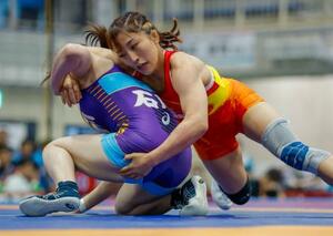 国民スポーツ大会でパリ五輪以来となる実戦に復帰した千葉・須崎優衣=栗東市民体育館