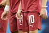 サッカーW杯1次リーグ、コンゴ戦でリストバンドを着けたポルトガル選手=17日、ヒューストン(AP=共同)